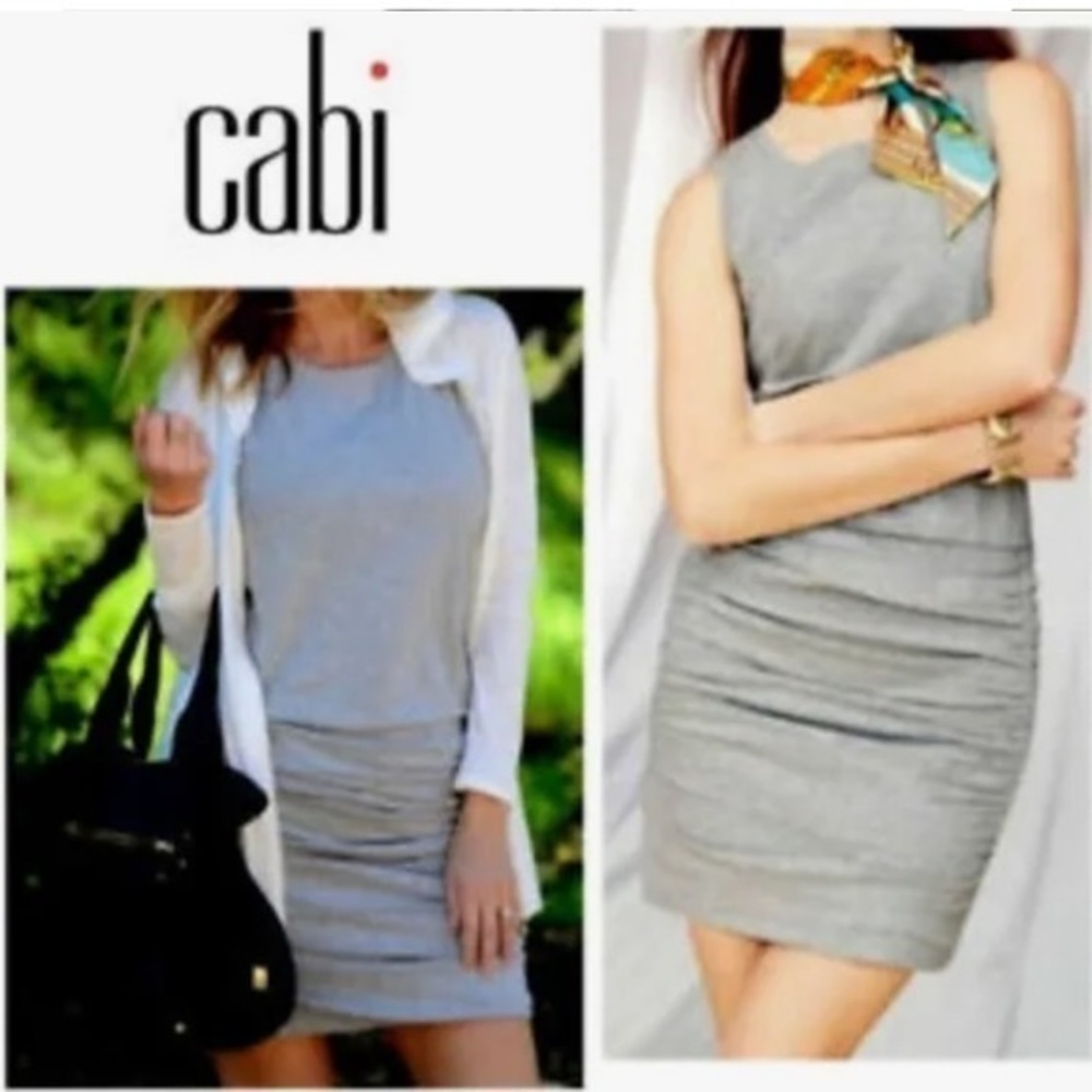 Cabi Gray Ruched Everyday Dress
